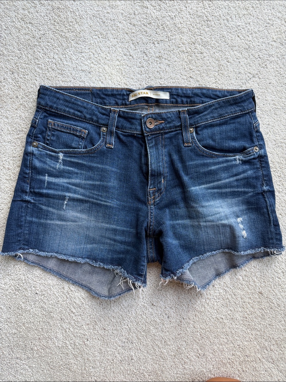 Big Star Women's Dark Blue Distressed Denim Cutoff Shorts